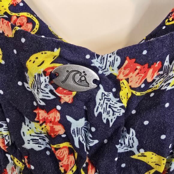 Women's Quiksilver Blue Floral Maxi Dress Cross Back | Size XS - Picture 9 of 11